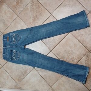 Womens Cowgirl Tuff Co Blue Boot Cut Jeans Size 26